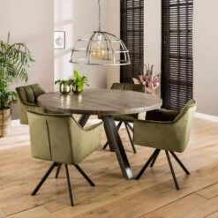 Ramon Eetkamerstoel Velvet - Stof - Groen -Relax Verkoop 1000076879 0103