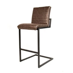 Set Van 2 Barkrukken Industrieel Kuba Taupe Zithoogte 78 Cm Kunstleder