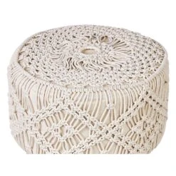 Beliani Hocker MANZAI - Beige Katoen 7 Beliani Hocker MANZAI - Beige Katoen -Relax Verkoop 1000081320 0103