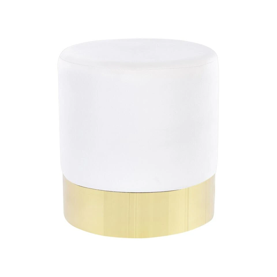 Beliani Poef SOPHIA - Wit Fluweel 1 Beliani Poef SOPHIA - Wit Fluweel