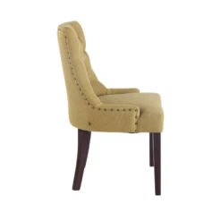 CLP Set Van 2 Eetkamerstoelen Aberdeen Donker Bruin Frame Stof Groen -Relax Verkoop 1000082919 0102