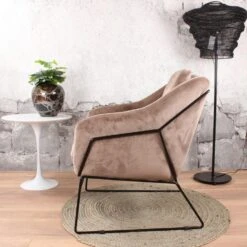 DS4U® Antonio Fauteuil Velvet - Stof - Beige -Relax Verkoop 1000082943 0102