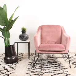 DS4U® Antonio Fauteuil Velvet - Stof - Roze 6 DS4U® Antonio Fauteuil Velvet - Stof - Roze -Relax Verkoop 1000082944 0102