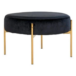 Giga Meubel Poef Zwart - Velvet - 61x61x39cm - Poef Amadora -Relax Verkoop 1000085072 0102