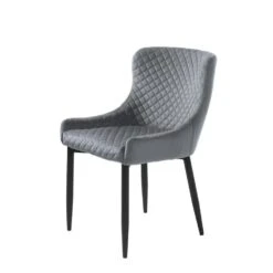 Giga Meubel Eetkamerstoel Velvet - Grijs - Zithoogte 49cm - Stoel Ottowa -Relax Verkoop 1000085147 0103