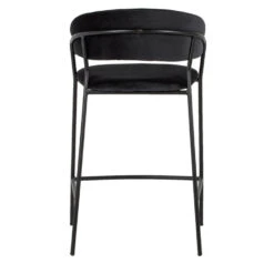 Giga Meubel Barstoel Velvet Zwart - Metalen Onderstel - Stoel Turin -Relax Verkoop 1000089888 0103