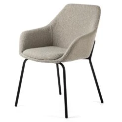 Mayem Armstoel Bouclé - Stof - Grijs