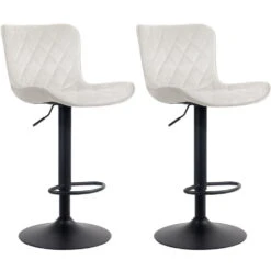 CLP Set Van 2 Barkrukken Emma Fluweel Crème