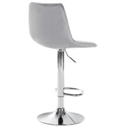 CLP Barkruk Lex Chroom Frame Fluweel Zilverkleurig -Relax Verkoop 1000095248 0102