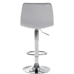 CLP Barkruk Lex Chroom Frame Fluweel Zilverkleurig -Relax Verkoop 1000095248 0103