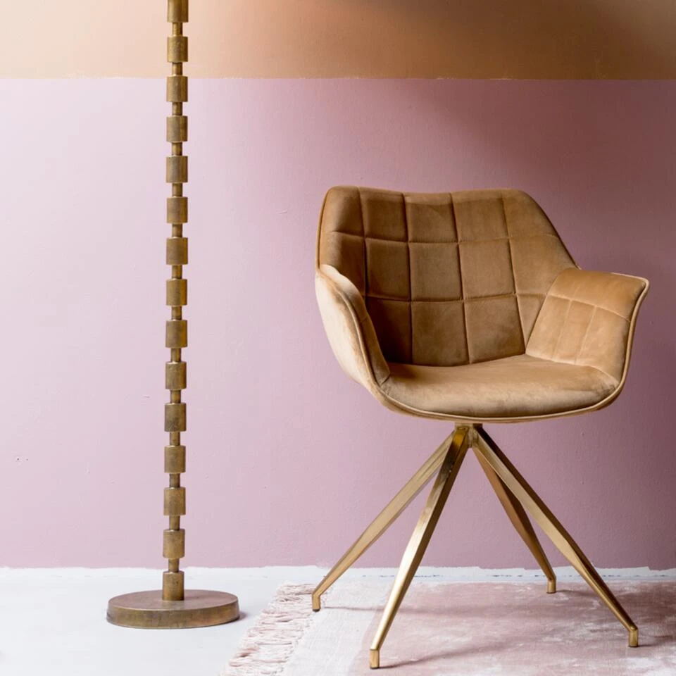 Jaimy Eetkamerstoel Velvet - Stof - Goudkleurig 2 Jaimy Eetkamerstoel Velvet - Stof - Goudkleurig - Image 2