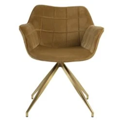 Jaimy Eetkamerstoel Velvet - Stof - Goudkleurig
