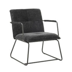 Fauteuil Hailey Zwart Chenille - Stof - Zwart