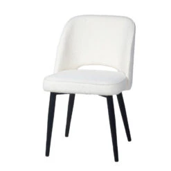 Giga Meubel Eetkamerstoel Bouclé - Wit - Stoel Aimee