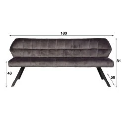 Ramon Eetkamerbank 180cm - Stof - Roze -Relax Verkoop 1000098410 0102