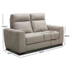 Bank James 2-zits - Lederlook - Zilvergrijs -Relax Verkoop 10100936 9600