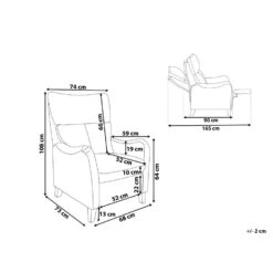 Beliani TV-fauteuil ROYSTON - Grijs Polyester -Relax Verkoop 1028a966e46d4624a52fad4a9e8d0753