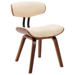 VidaXL Eetkamerstoelen 2 St Gebogen Hout En Kunstleer Crèmekleurig -Relax Verkoop 1191311417 0102
