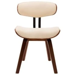 VidaXL Eetkamerstoelen 2 St Gebogen Hout En Kunstleer Crèmekleurig -Relax Verkoop 1191311417 0103