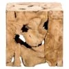 Decoratief Blok Naturel Teak Luuk - Bruin - 37x37x37 Cm