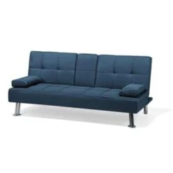 Beliani Driezitsbank - ROXEN Blauw Polyester -Relax Verkoop 125e7cb0bc6f44de882a845df3d70f85