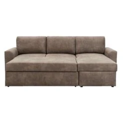 Slaapbank Bern Met Opbergruimte - Taupe - 85x226x165 Cm -Relax Verkoop 12600340 0103