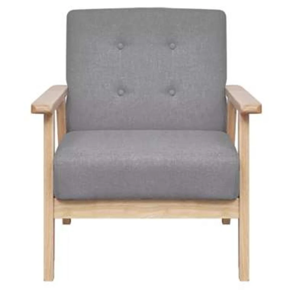 VidaXL Fauteuil Stof Lichtgrijs 3 VidaXL Fauteuil Stof Lichtgrijs - Image 3