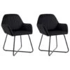 VidaXL Eetkamerstoelen 2 St Fluweel Zwart