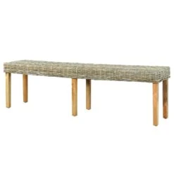 VidaXL Bankje 160 Cm Natuurlijk Kubu Rattan En Massief Mangohout -Relax Verkoop 194ac074fdcc40b68bb69b0a48c303f5