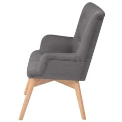 VidaXL Fauteuil Met Voetenbankje Stof Grijs -Relax Verkoop 1952805528 0102