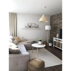 Beliani Poef KIRAMA - Beige Katoen, Jute -Relax Verkoop 1964178244 0103