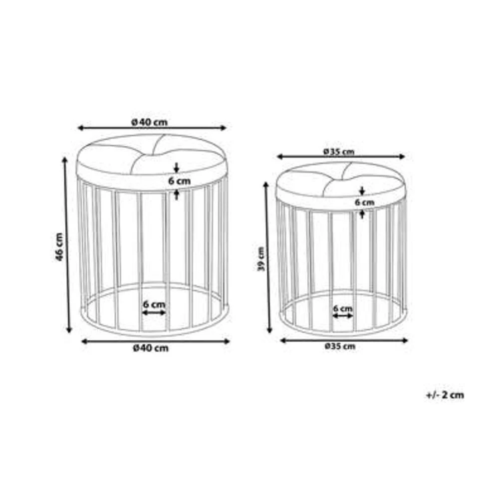 Beliani Hocker LUBBOCK - Blauw Fluweel 3 Beliani Hocker LUBBOCK - Blauw Fluweel - Image 3