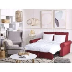 Beliani Slaapbank - SILDA Rood Polyester -Relax Verkoop 2bd7aa9ff656461bb2c7793dc4f30a47