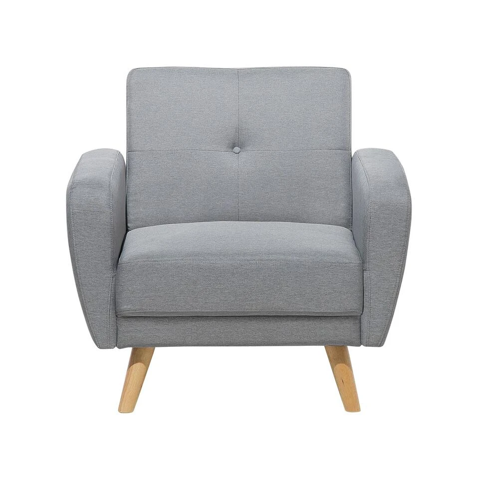 Beliani Cocktailstoel FLORLI - Grijs Polyester 4 Beliani Cocktailstoel FLORLI - Grijs Polyester - Image 4