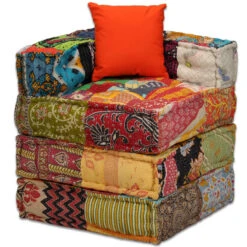 VidaXL Poef Vierzits Modulair Stof Patchwork -Relax Verkoop 35248455e8d24bb28bd2a1fbc517cba0