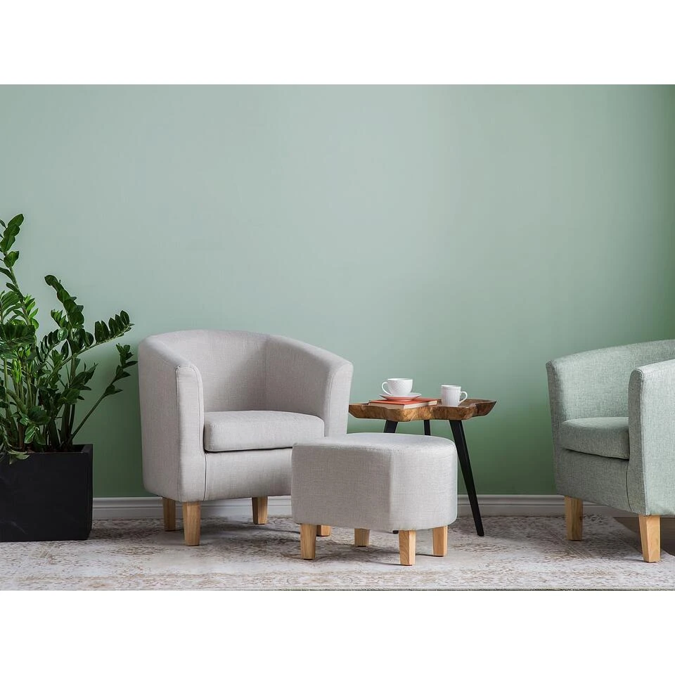 Beliani Cocktailstoel HOLDEN - Grijs Polyester 2 Beliani Cocktailstoel HOLDEN - Grijs Polyester - Image 2