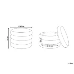 Beliani Poef BREWTON - Blauw Fluweel -Relax Verkoop 3932921590dd4d46821992acb4447e58