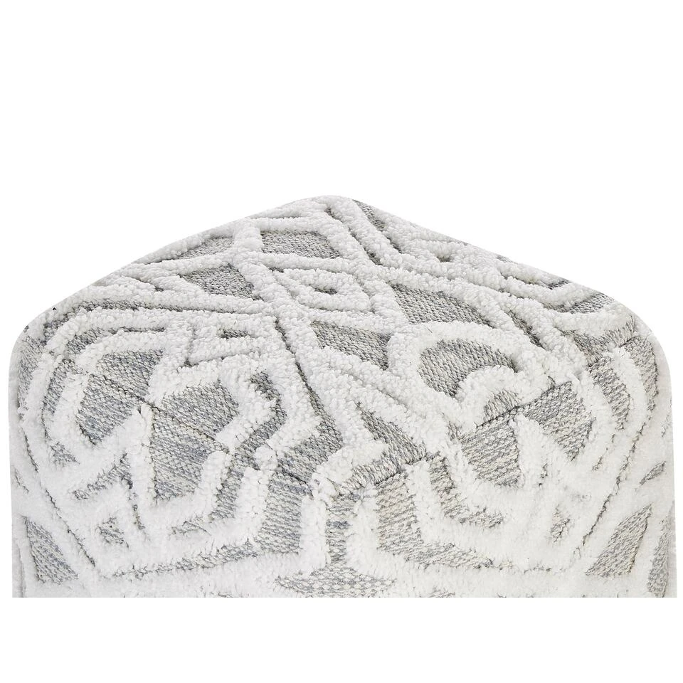 Beliani Poef BHILWARA - Wit Katoen 4 Beliani Poef BHILWARA - Wit Katoen - Image 4