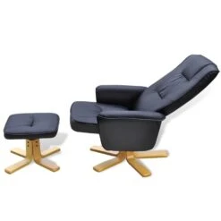 VidaXL Fauteuil Met Voetenbankje Kunstleer Zwart -Relax Verkoop 421f886b2045471fabc4b46a115ef9ee