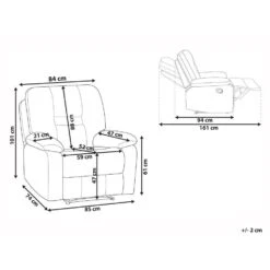 Beliani Fauteuil BERGEN - Grijs Polyester -Relax Verkoop 4643cd76610c48b1a88c98ffd1826480