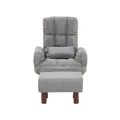 Beliani Fauteuil OLAND - Grijs Polyester -Relax Verkoop 4868e6cd8b6b40cb827fd7fb7a8ca64e