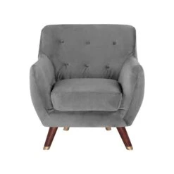 Beliani Fauteuil BODO - Grijs Fluweel -Relax Verkoop 4e14df7070814a89b72d91ac97941392