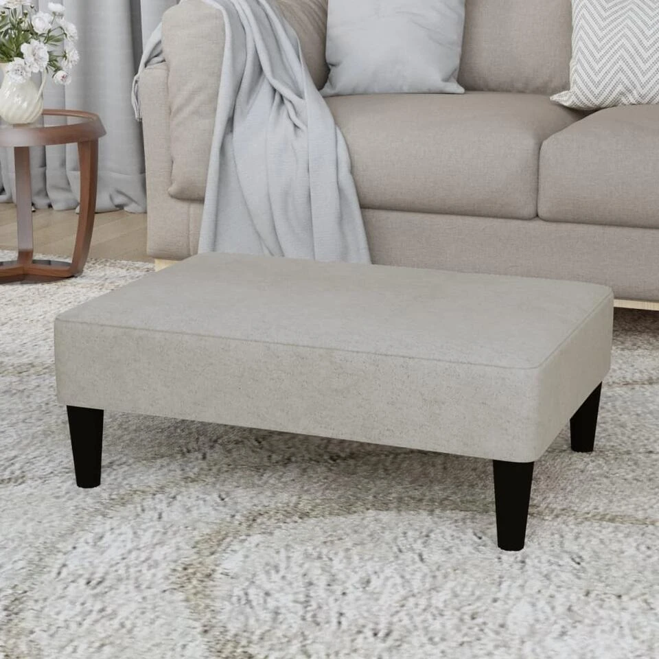 VidaXL Kruk Microvezelstof Lichtgrijs 2 VidaXL Kruk Microvezelstof Lichtgrijs - Image 2