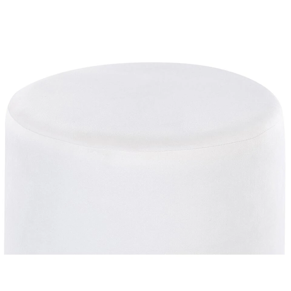 Beliani Poef SOPHIA - Wit Fluweel 4 Beliani Poef SOPHIA - Wit Fluweel - Image 4