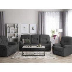 Beliani Fauteuil BERGEN - Grijs Polyester -Relax Verkoop 54bfbad025954851b0e15c8e7985f49a