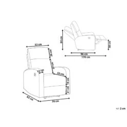 Beliani TV-fauteuil VERDAL - Grijs Fluweel -Relax Verkoop 5ab3c9c55a5448e6846ad74a886bdb78