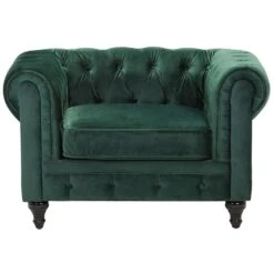 Beliani Fauteuil CHESTERFIELD - Groen Fluweel -Relax Verkoop 644a544b75ca4ee49d2151fb59a3de2a