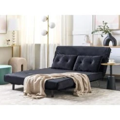 Beliani Tweezitsbank - VESTFOLD Zwart Fluweel -Relax Verkoop 65ab671e94df4d50bbf48151a88db82f