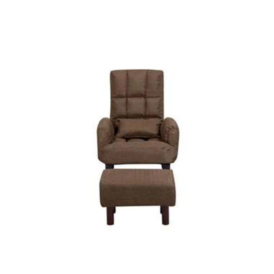 Beliani Fauteuil OLAND - Bruin Polyester 4 Beliani Fauteuil OLAND - Bruin Polyester - Image 4