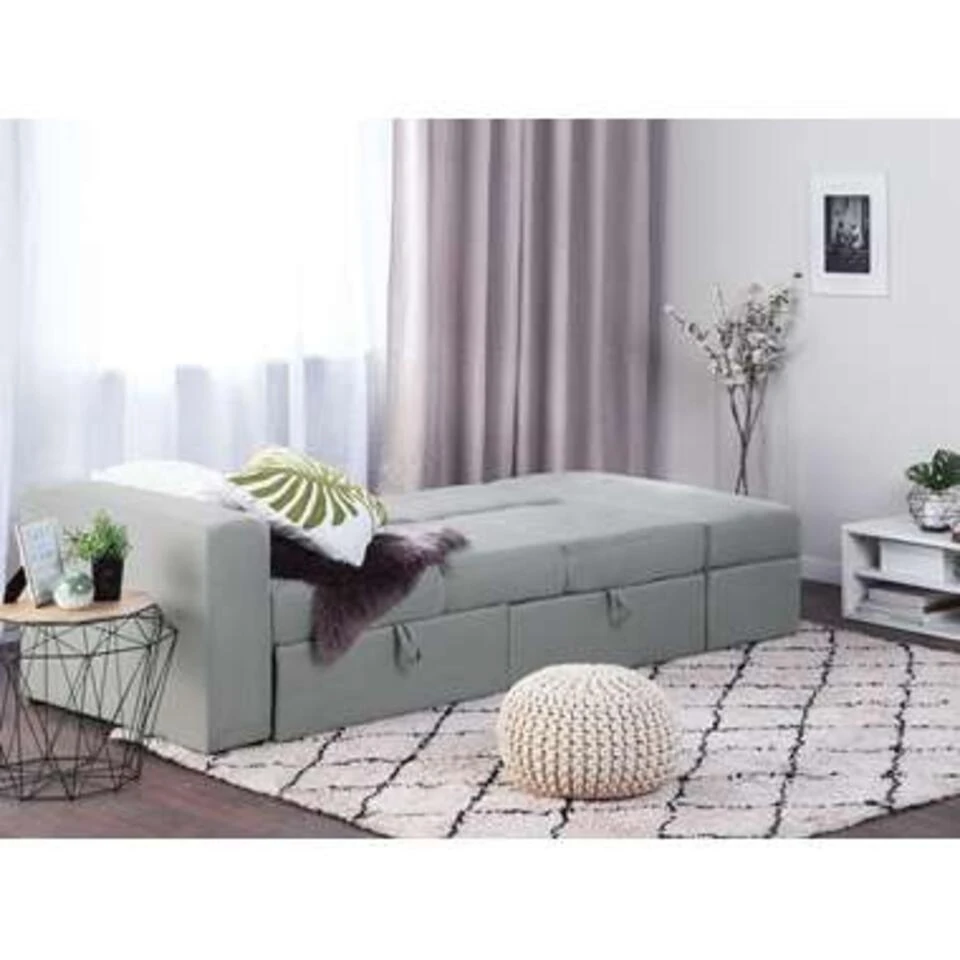 Beliani Driezitsbank - FALSTER Grijs Polyester 3 Beliani Driezitsbank - FALSTER Grijs Polyester - Image 3